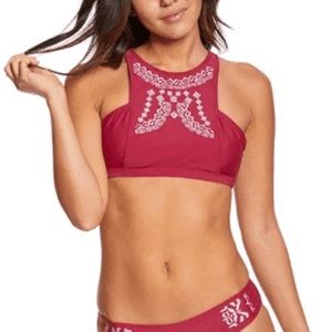 SOLD! MINKPINK Size S Embroidered Bikini Top Berry